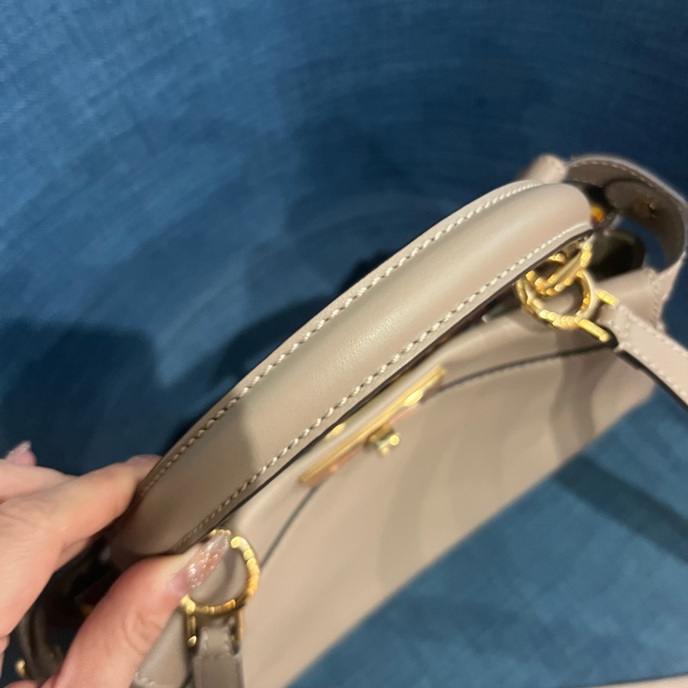 Fendi Taupe Satchel with Gold Accents - Picture 2 of 6